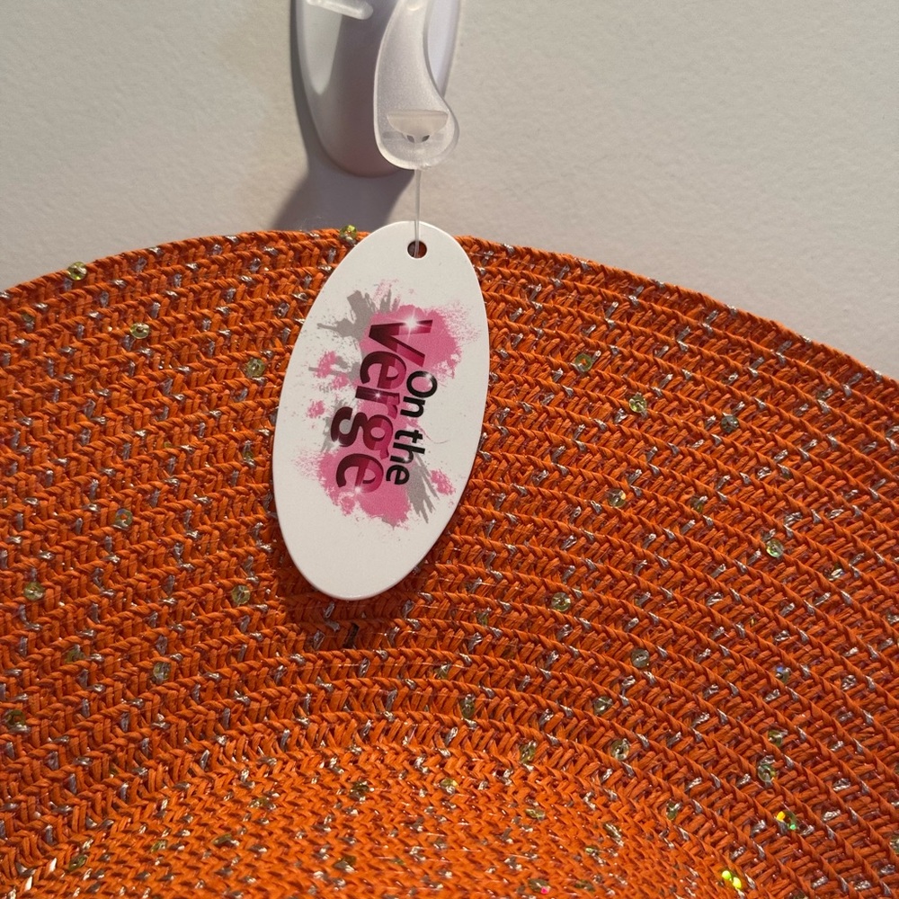 NWT Orange Wide-Brimmed Sun Hat - Picture 4 of 5